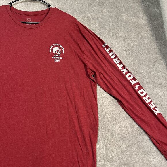 Zero Foxtrot Shirt Mens 2XL XXL Red Eat Lightning Long Sleeve Military Shirt - Picture 3 of 8